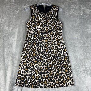 J. Crew Leopard Animal Print Sheath Dress Sleeveless Size‎ 0